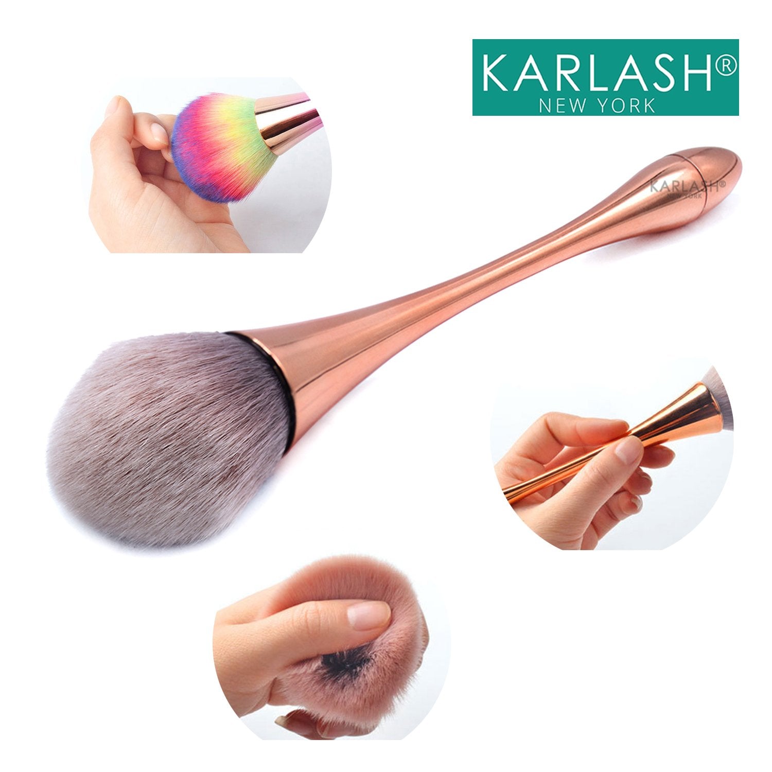 Karlash Nail Dust Remover Brush Acrylic & Gel Nails, Makeup Brush #1 (SET OF 3)