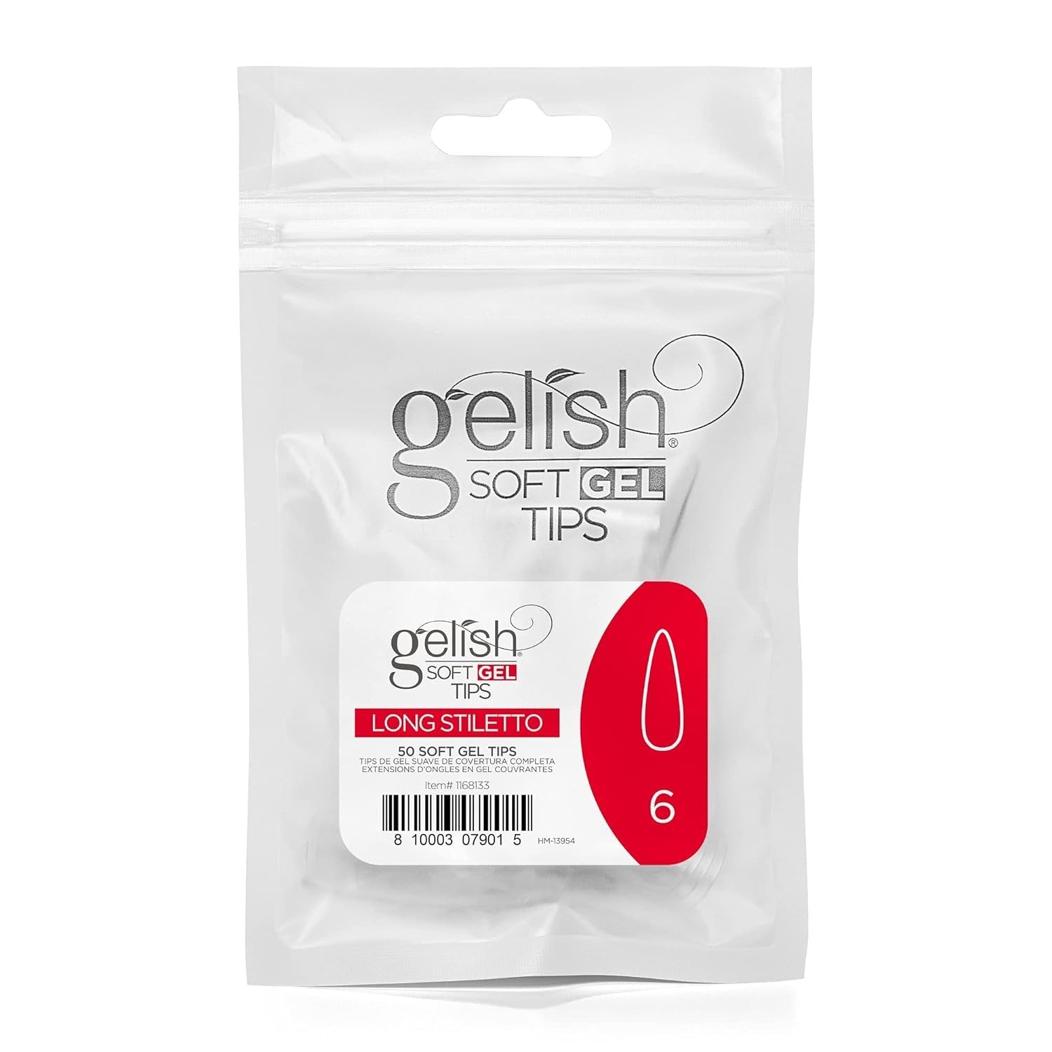 Nail Harmony Gelish Soft Gel Tips, Long Stiletto - 50 CT. Refill