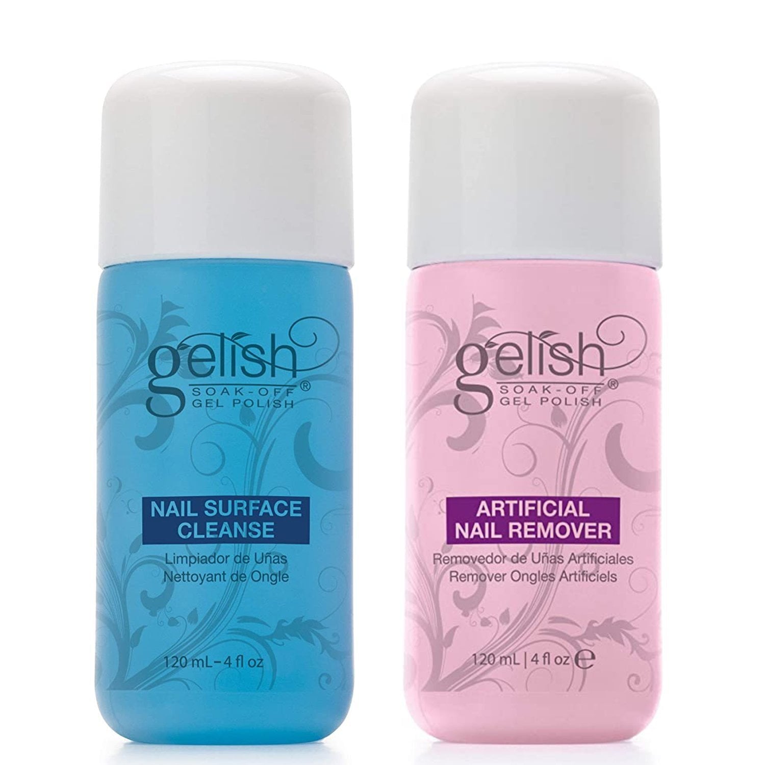 Gelish Soak Off Gel Nail Polish Remover & Cleanser Bottles 120mL 4 fl oz