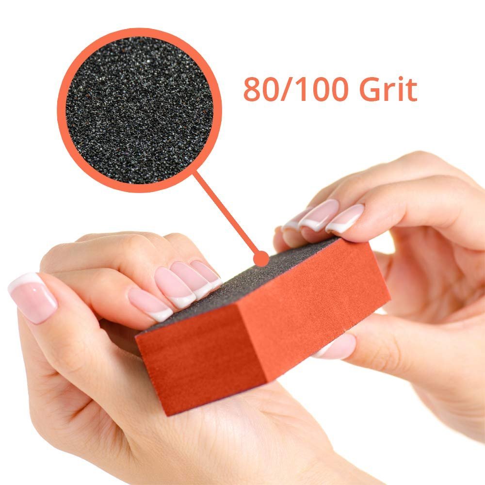 Panda Spa Nail Buffer Sanding Block Polisher Buffing File 80/100 Grit (Orange Black)