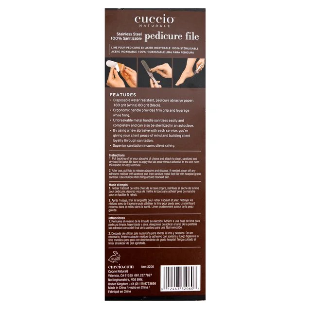 Cuccio Pedicure Foot File w/ Individual Disposable Abrasives Kit