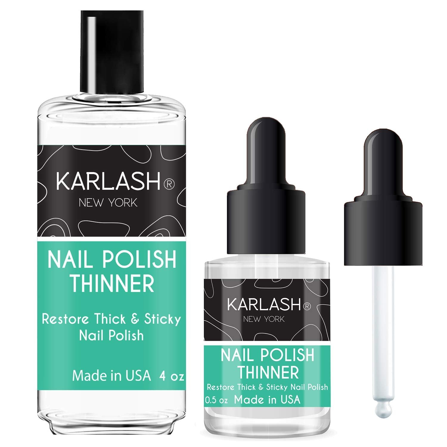 Karlash Professional Nail Polish Thinner SET 0.5 oz + 4 oz - Restore thick and sticky nail polish