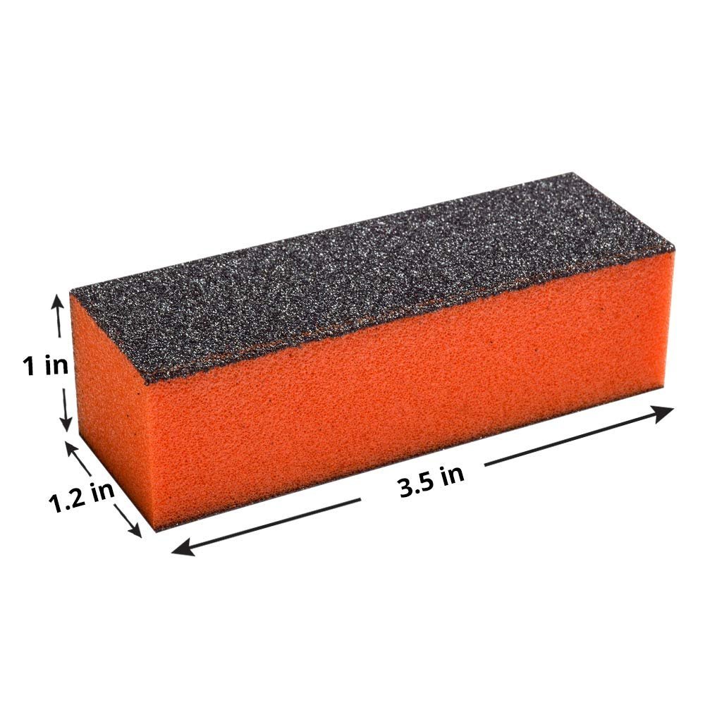 Panda Spa Nail Buffer Sanding Block Polisher Buffing File 80/100 Grit (Orange Black)