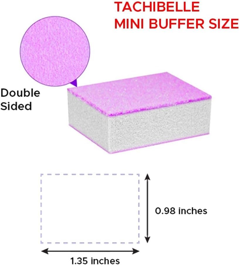 Tachibelle Premium Disposable Pink Mini Buffer Blocks for Natural Nails, Double-Sided 100/120 Grit