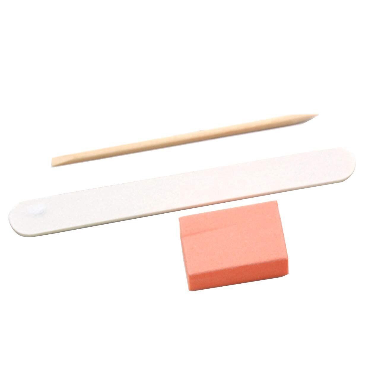 PandaSpa 3-Piece Manicure Kit, Wood Nail File, Mini Buffer, Wood Stick, 200-Ct