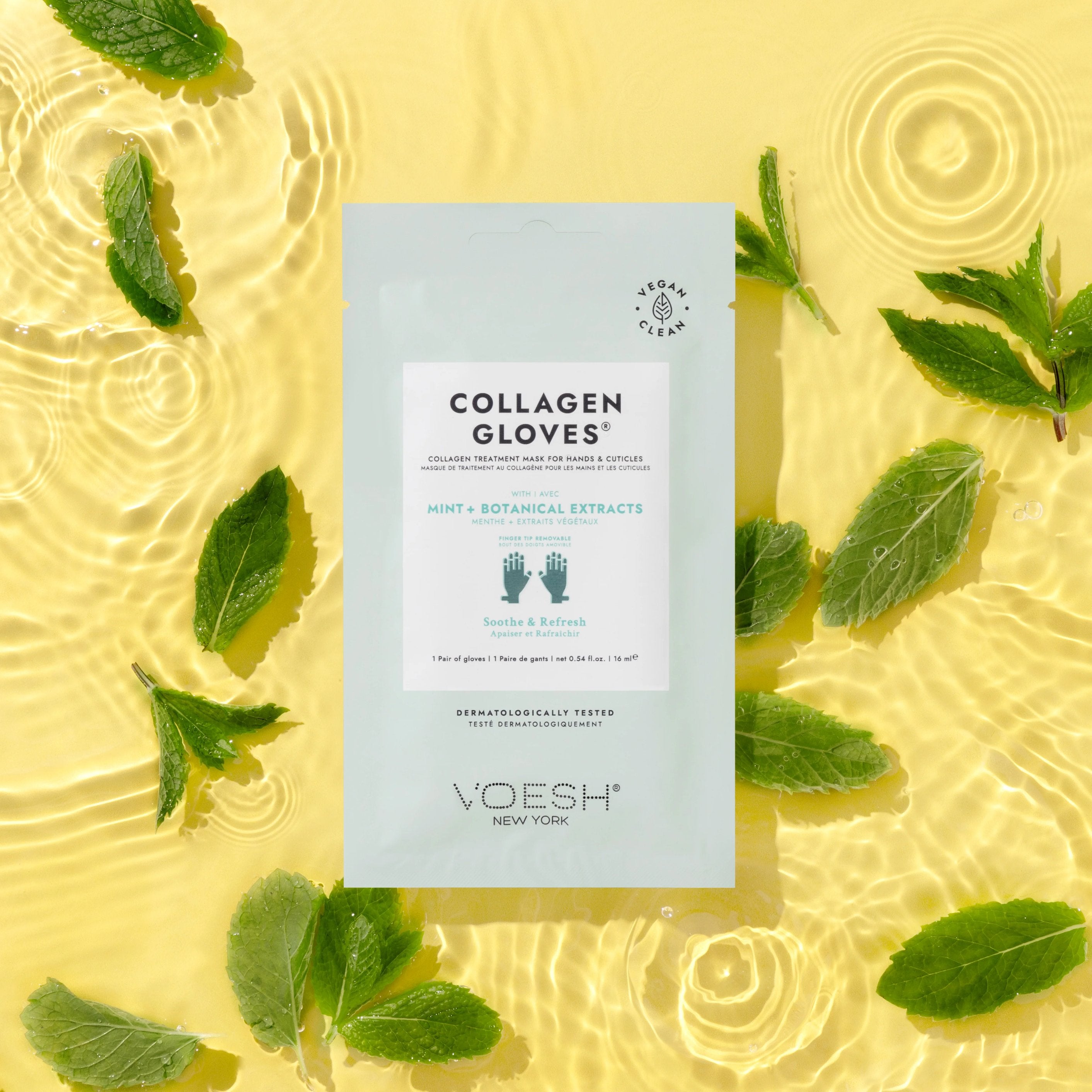 Voesh Collagen Gloves With Mint + Botanical Extracts Soothe & Refresh Pack of 12