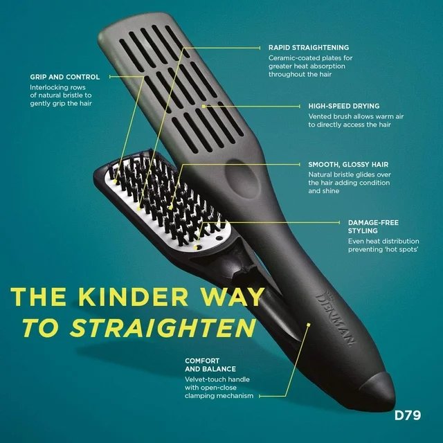 Denman D79 Thermoceramic Straightening Brush with Ceramic Plates