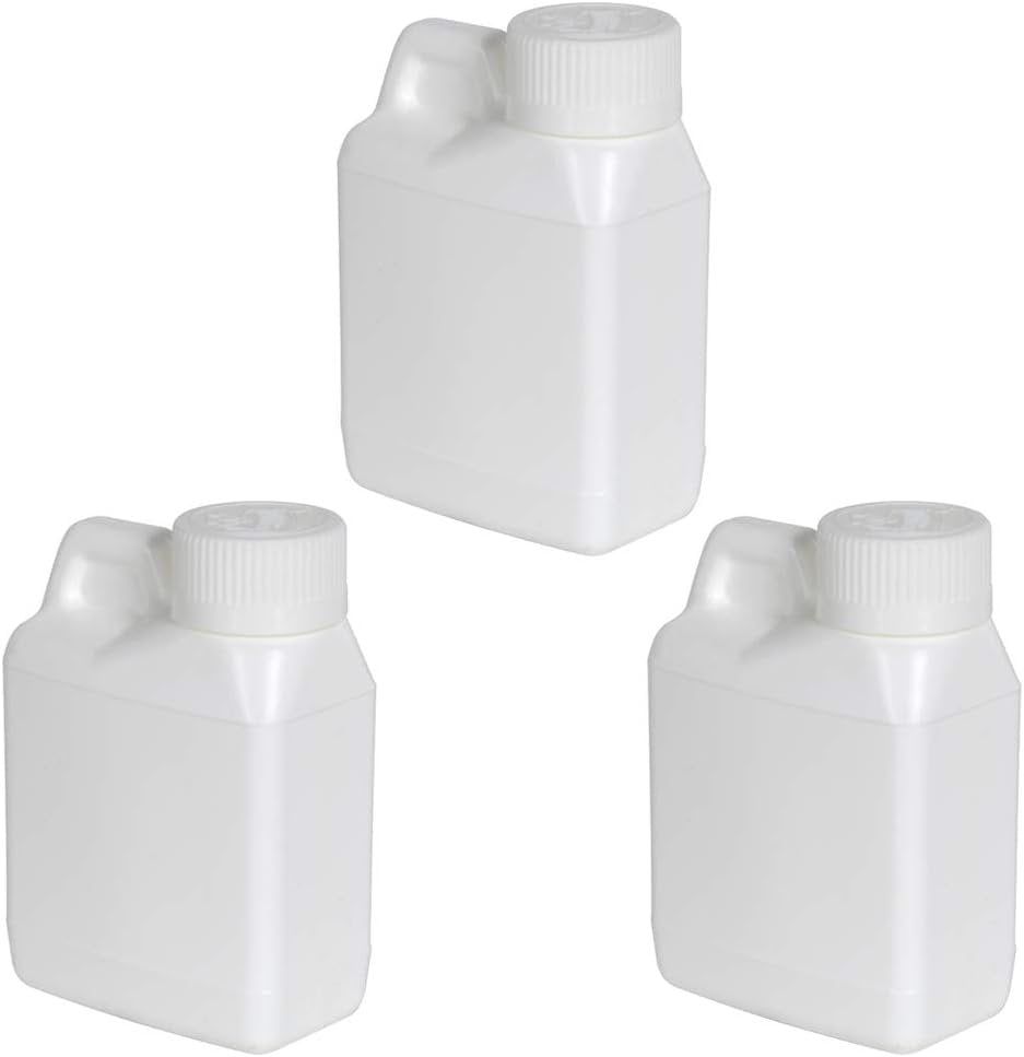 Empty White Rectangular F-Style Jugs 4 oz Plastic Bottle & cap with Child Resistant Airtight Lids