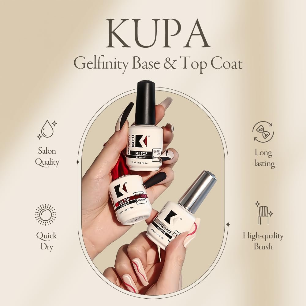 KUPA GelFinity Gel Topcoat Gloss Finish 0.5oz / 15 mL.