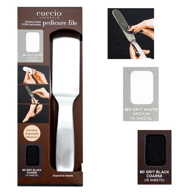 Cuccio Pedicure Foot File w/ Individual Disposable Abrasives Kit