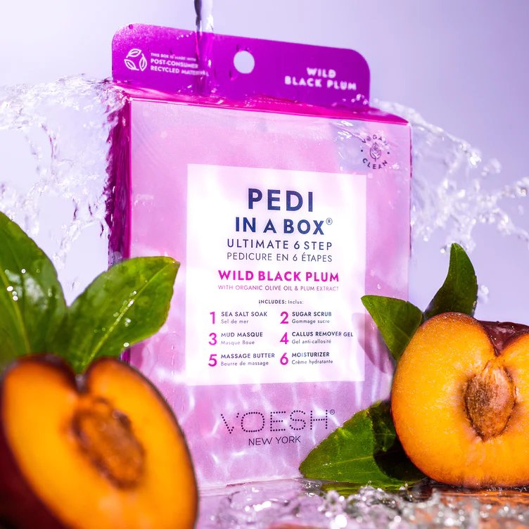 BUY 2 GET 1 FREE Voesh Pedi In A Box 6 In 1 Deluxe Pedicure Wild Black Plum