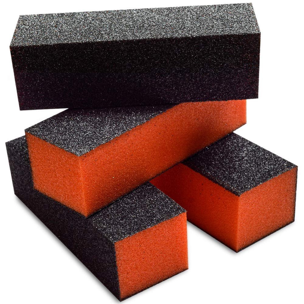 Panda Spa Nail Buffer Sanding Block Polisher Buffing File 80/100 Grit (Orange Black)