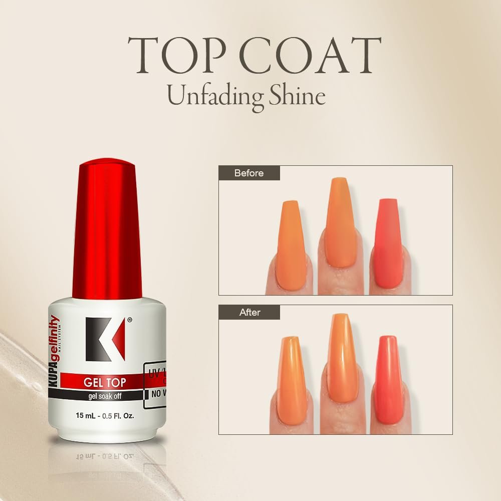 KUPA GelFinity Gel Topcoat Gloss Finish 0.5oz / 15 mL.