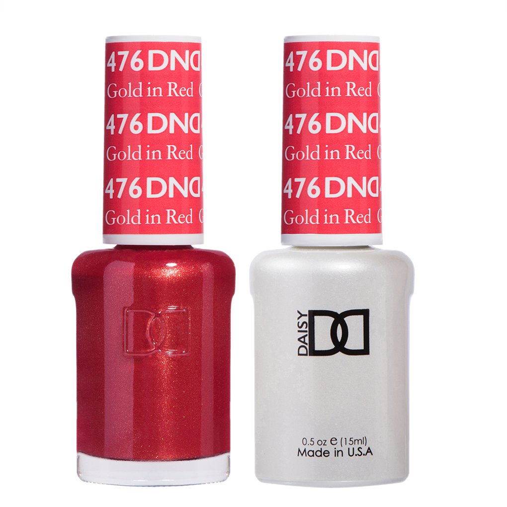 DND Matching Polish Set Gel & Lacquer 476 Gold In Red