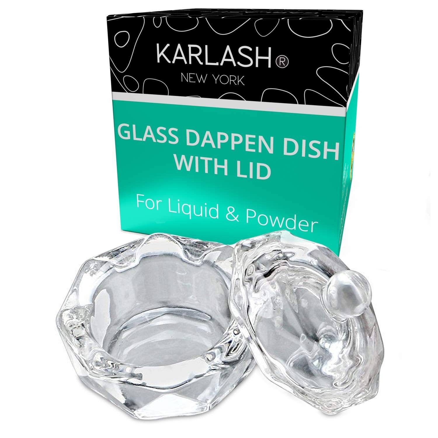 Karlash Nail Art Acrylic Liquid Powder Dappen Dish Clear Glass Crystal Cup Bowl