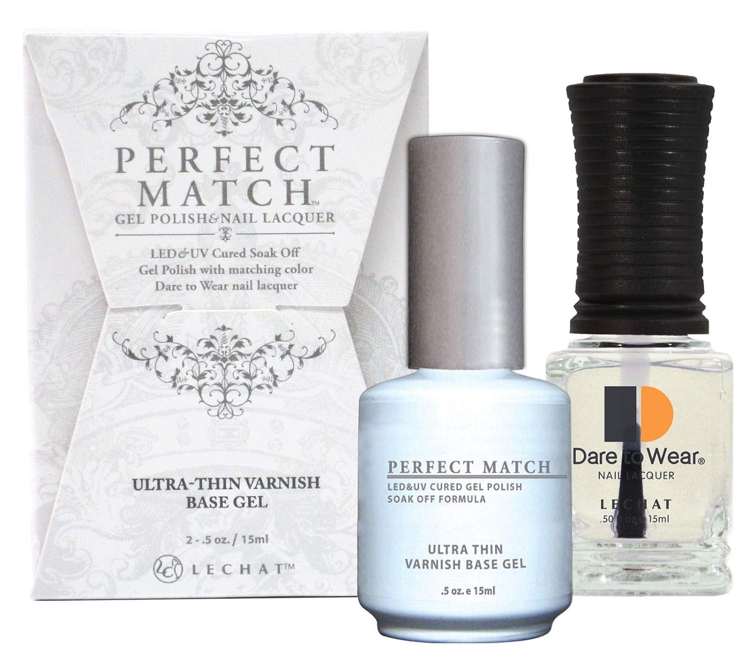 Lechat Perfect Match Gel Polish Ultra-Thin Varnish Base Coat Set, 0.5 ounce