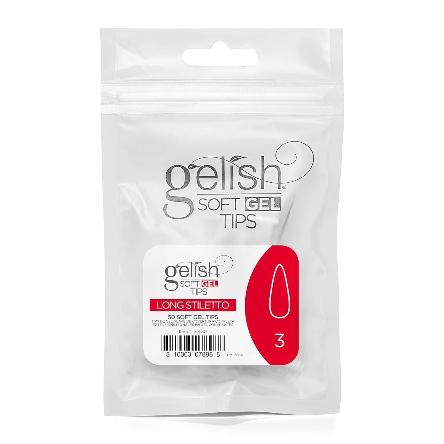 Nail Harmony Gelish Soft Gel Tips, Long Stiletto - 50 CT. Refill