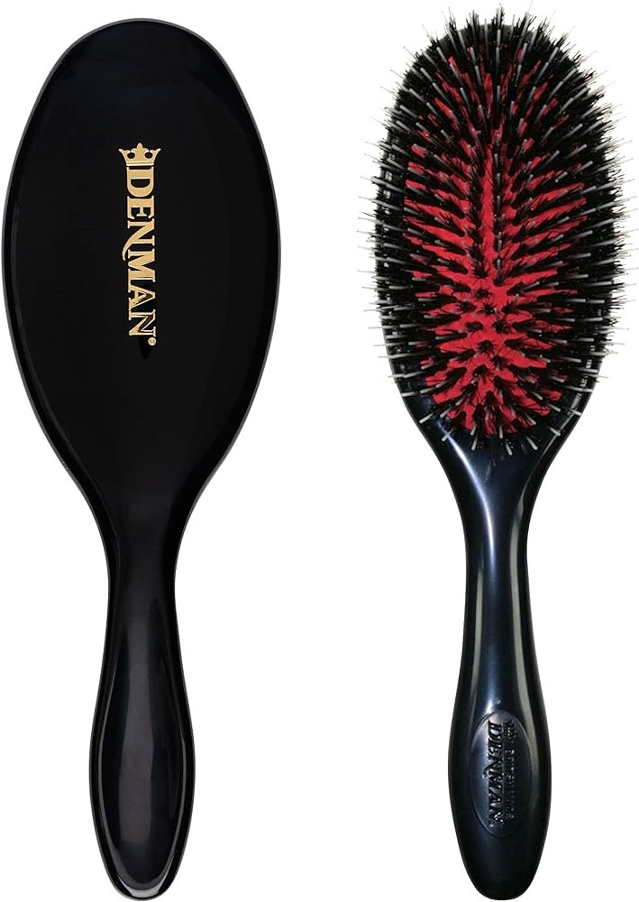 Denman Medium Cushion The Finisher for Smoothing & Shining, D82M Brush Black