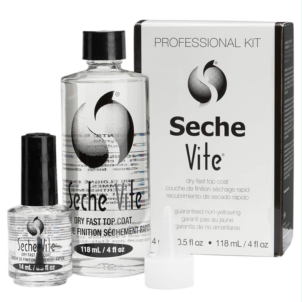 Seche Vite Dry Fast Top Coat 4 oz & 0.5oz Professional Kit