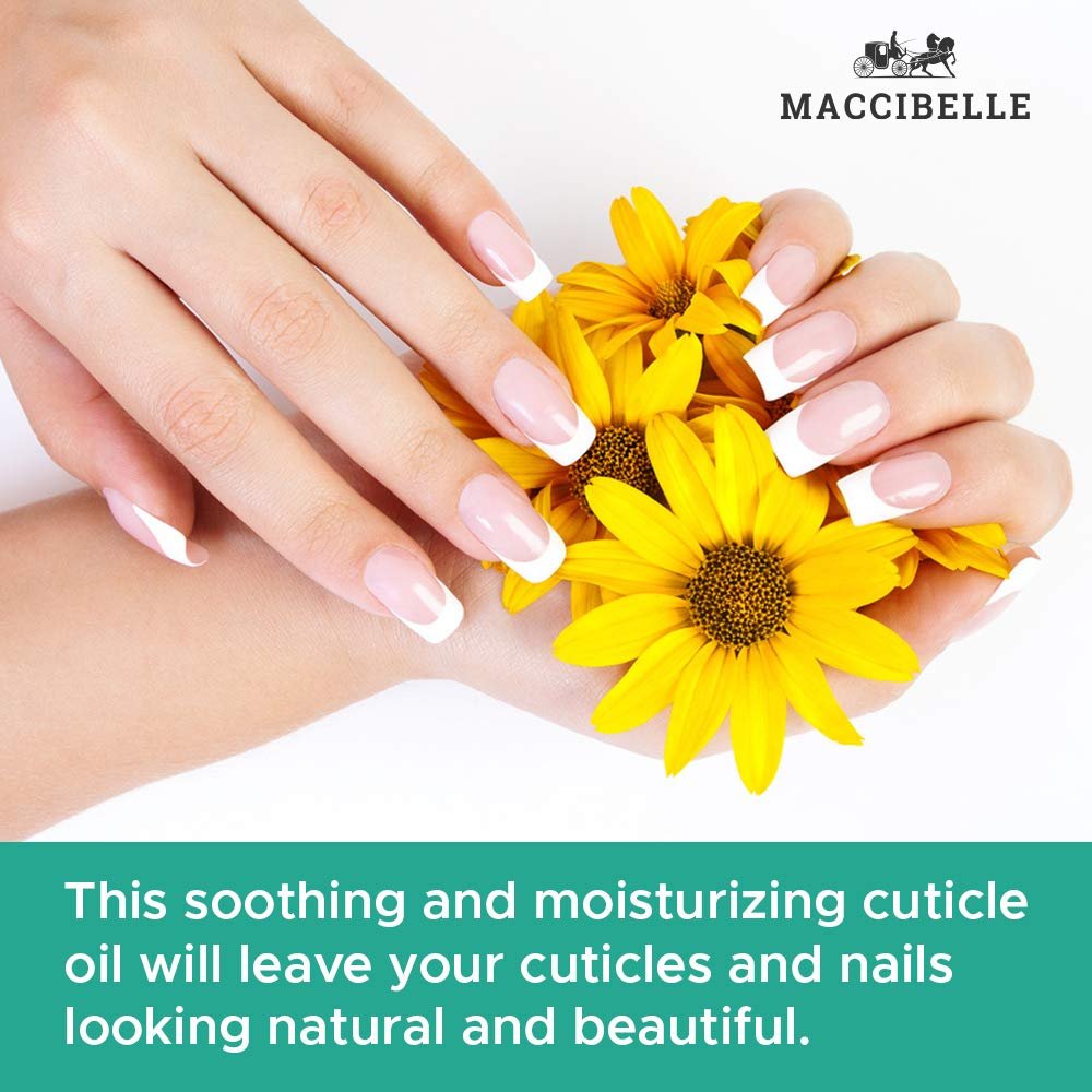 Maccibelle Cuticle Oil Heals Dry Cracked Cuticles 0.5 oz 2 Bottles (Tea Tree Lavender)